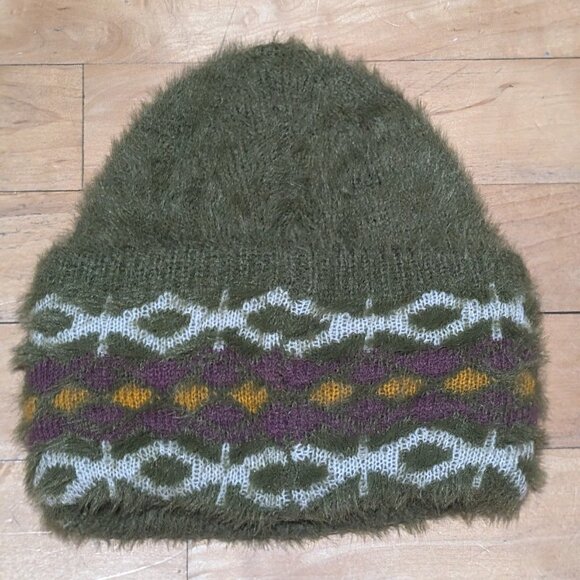 NEW Free People | Whisper Fairisle Cuff Beanie In Green - Picture 4 of 6